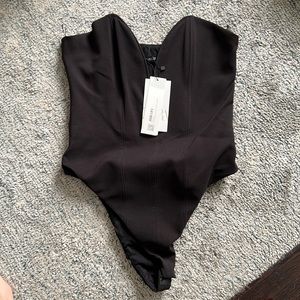 Zara Black bodysuit with bonding corset L